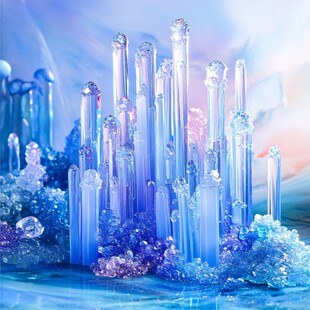 梦幻蓝紫色水晶晶体景观