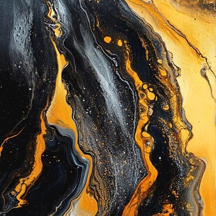 黑金流体艺术抽象画