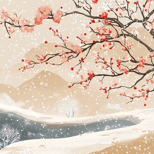 雪中红梅图