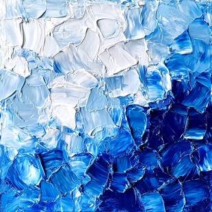 蓝色立体油画纹理艺术