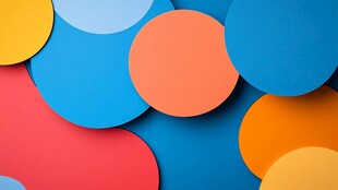 多彩圆形纸片创意背景图