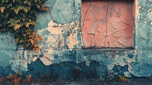 斑驳墙面与爬藤的岁月感