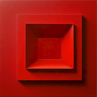 红色立体方形几何图案