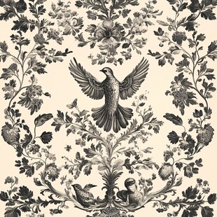 复古花鸟图案精美壁纸