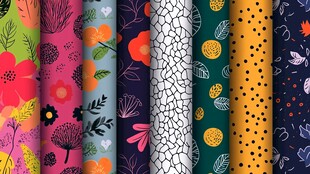 多彩花卉纹理图案集合