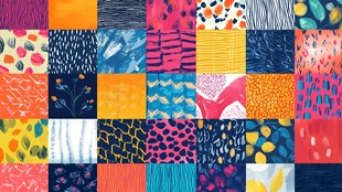 多彩拼接图案设计素材