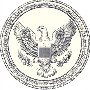 美国国徽复古风格插画