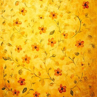 黄色花卉图案背景图