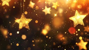 梦幻金色星星闪耀背景