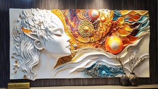 梦幻精灵艺术浮雕壁画