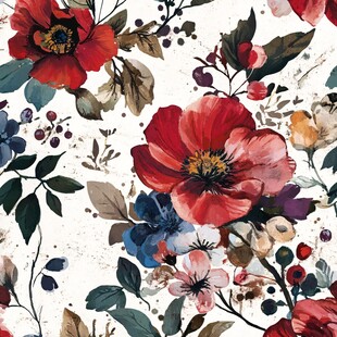 水彩花卉图案精美印花