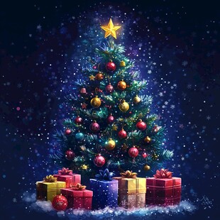 梦幻圣诞树与缤纷礼物