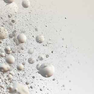 白色泡沫悬浮画面特写