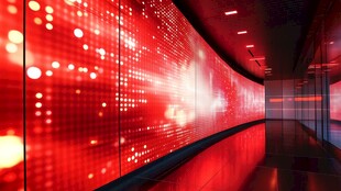 红色科技感数字光影长廊