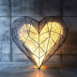 心形铁艺发光装饰灯