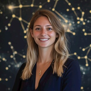 微笑女士与星图背景