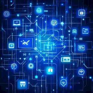 科技感十足的数字互联画面