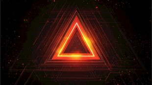 炫彩发光三角形科技背景