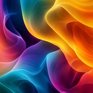 梦幻炫彩流动波纹图案