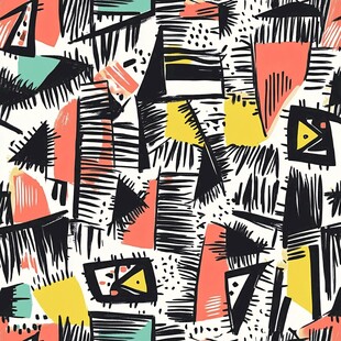 几何抽象风多彩图案纹理