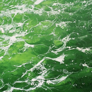 翠绿水波纹理抽象背景图