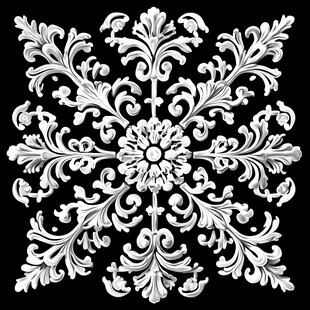 欧式古典白色雕花装饰图案