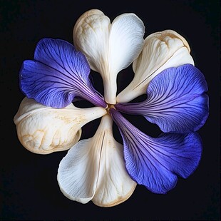 蓝白花瓣构成的别致图案