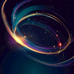 梦幻炫彩星环宇宙背景图