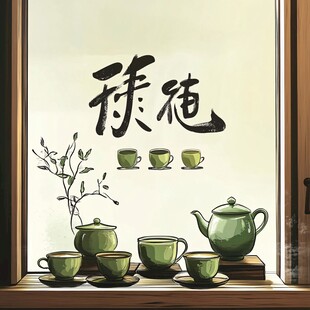 窗台上的中式茶具雅景