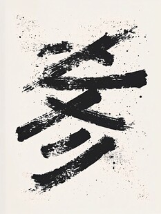 水墨笔触单字 参 艺术图