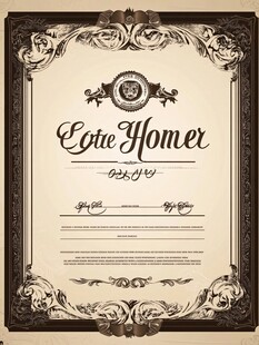 复古欧式风格荣誉证书模板