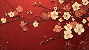 红梅绽放 中式典雅之美