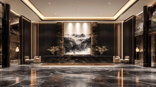 豪华大气的酒店大堂空间