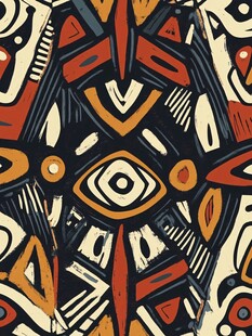 抽象几何部落风图案设计