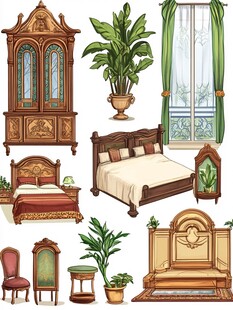 复古风格家居装饰元素集