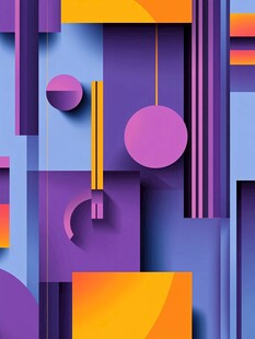 多彩几何抽象立体图案