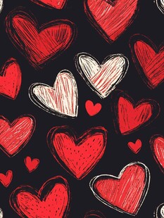 手绘爱心图案背景设计
