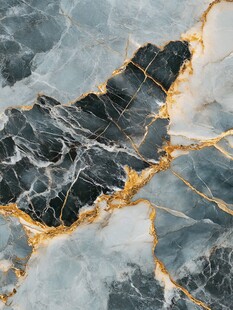 蓝金大理石纹理精美图案