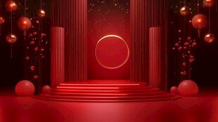红色舞台场景 尽显华丽氛围