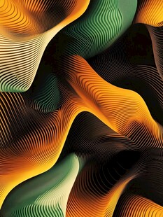 多彩波浪抽象艺术图案