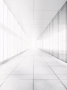 未来感白色空旷走廊空间