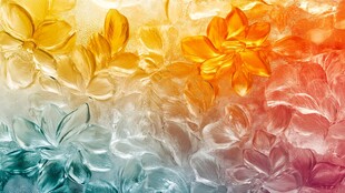 梦幻多彩琉璃花卉图案