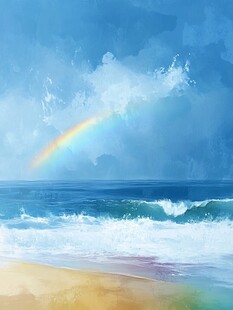 海边彩虹美景