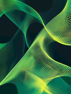 绿色动感线条抽象艺术图