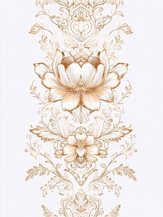 金色花卉中式纹样图案