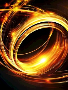 炫彩光效动感金色光环