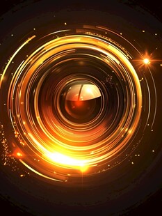 金色炫光环形特效背景图