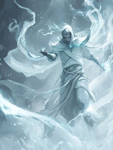 冰系仙侠男子施展法术