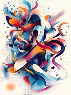 动感抽象色彩艺术流体图案