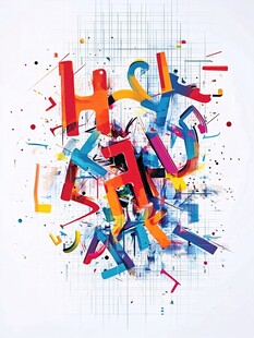 色彩斑斓的字母艺术碰撞